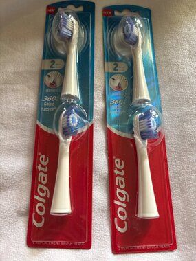 (lot of 2) Colgate 360 Sonic Floss-Tip Replacement Brush Heads 2-Pack Removes Pl